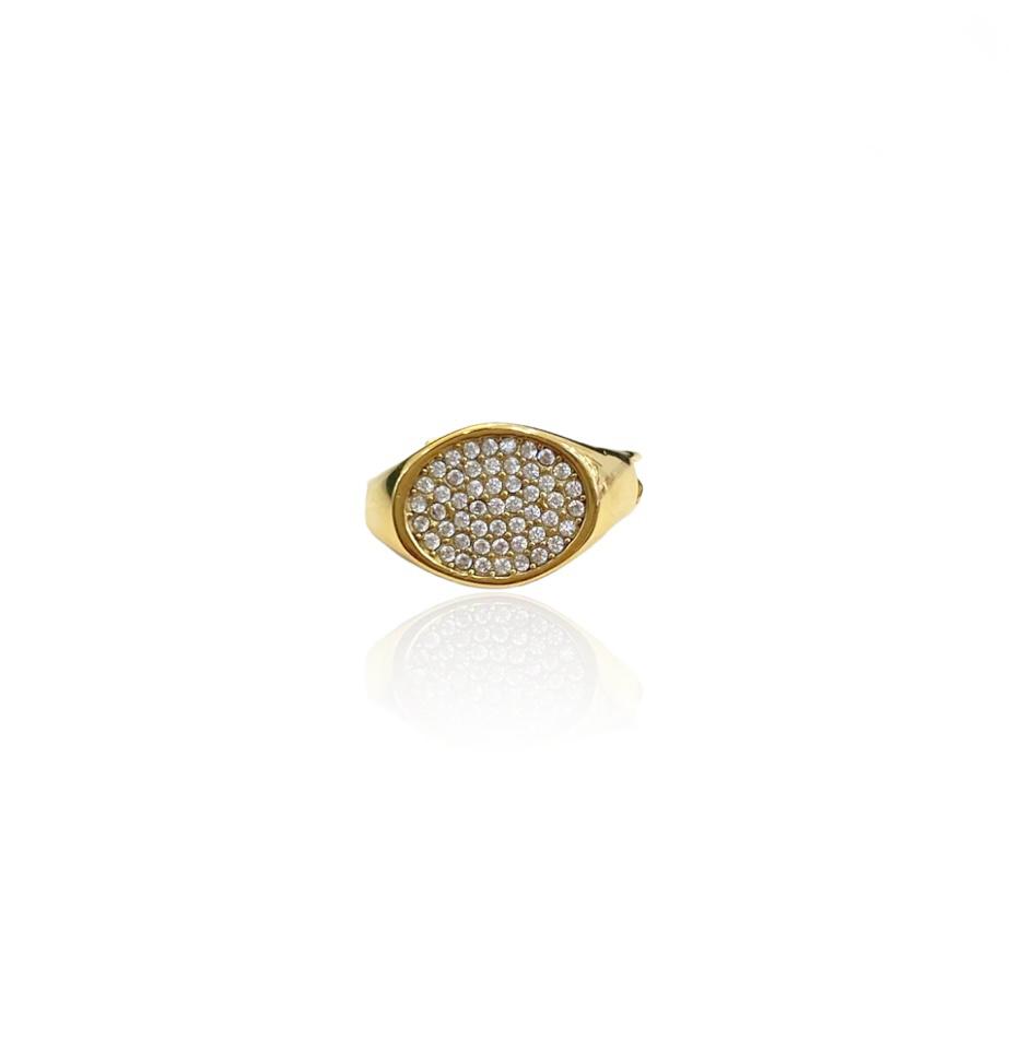 Anello Chevalier Ovale con zirconi