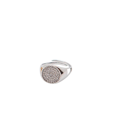 Anello Chevalier Tondo con zirconi