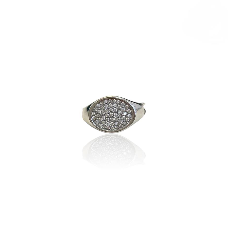 Anello Chevalier Ovale con zirconi